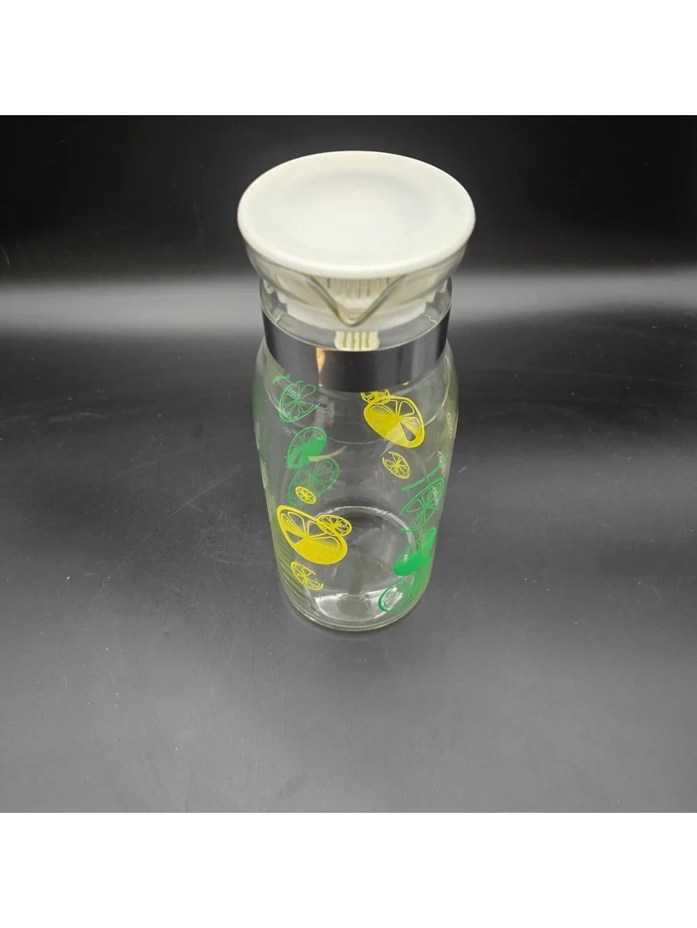 Vintage Pyrex Lemon & Lime Slices Juice Pitcher  1 Quart Welcome Degustation